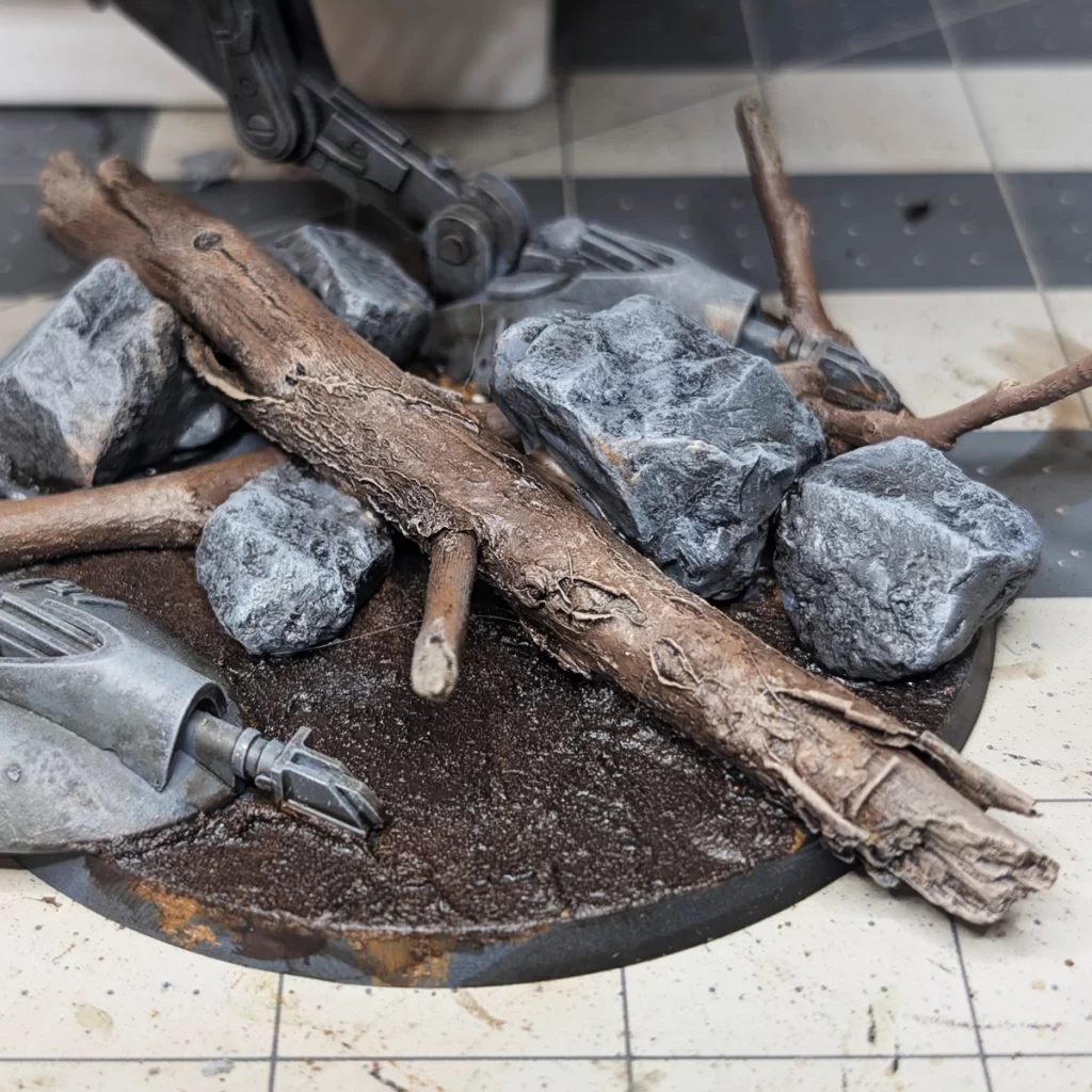 Drybrush Baneblade Brown On Exposed Wood