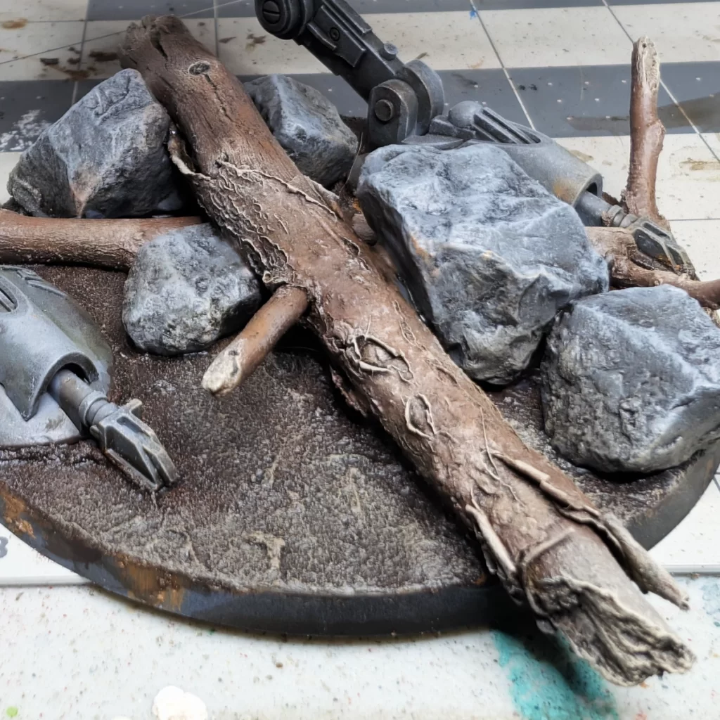 Drybrush Steel Legion Drab on Dirt