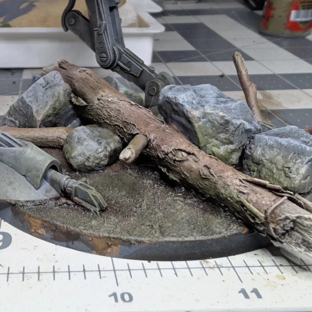 Drybrush Deathworld Forest on Dirt, Rocks