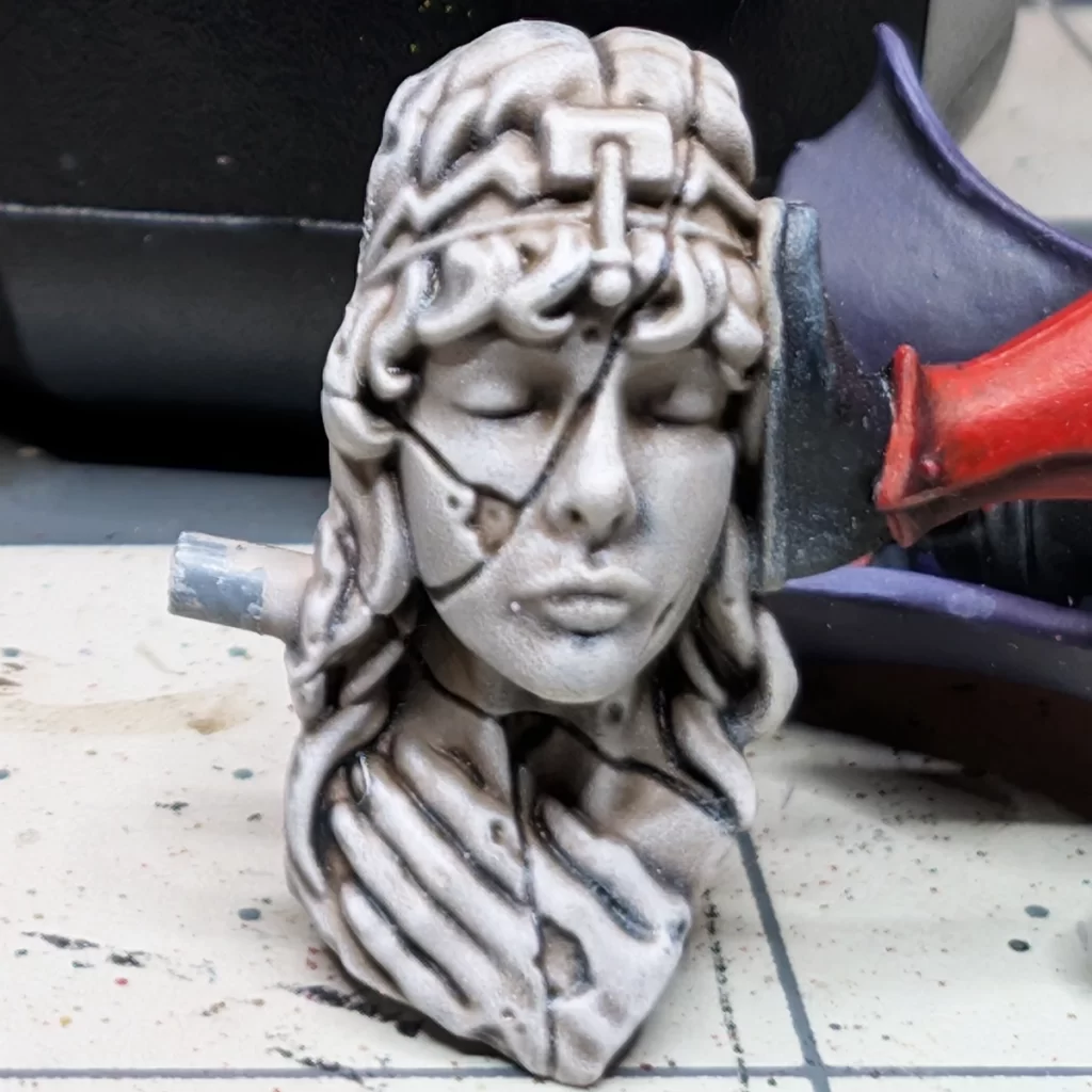 Base Statue Drybrush Pallid Wych Flesh